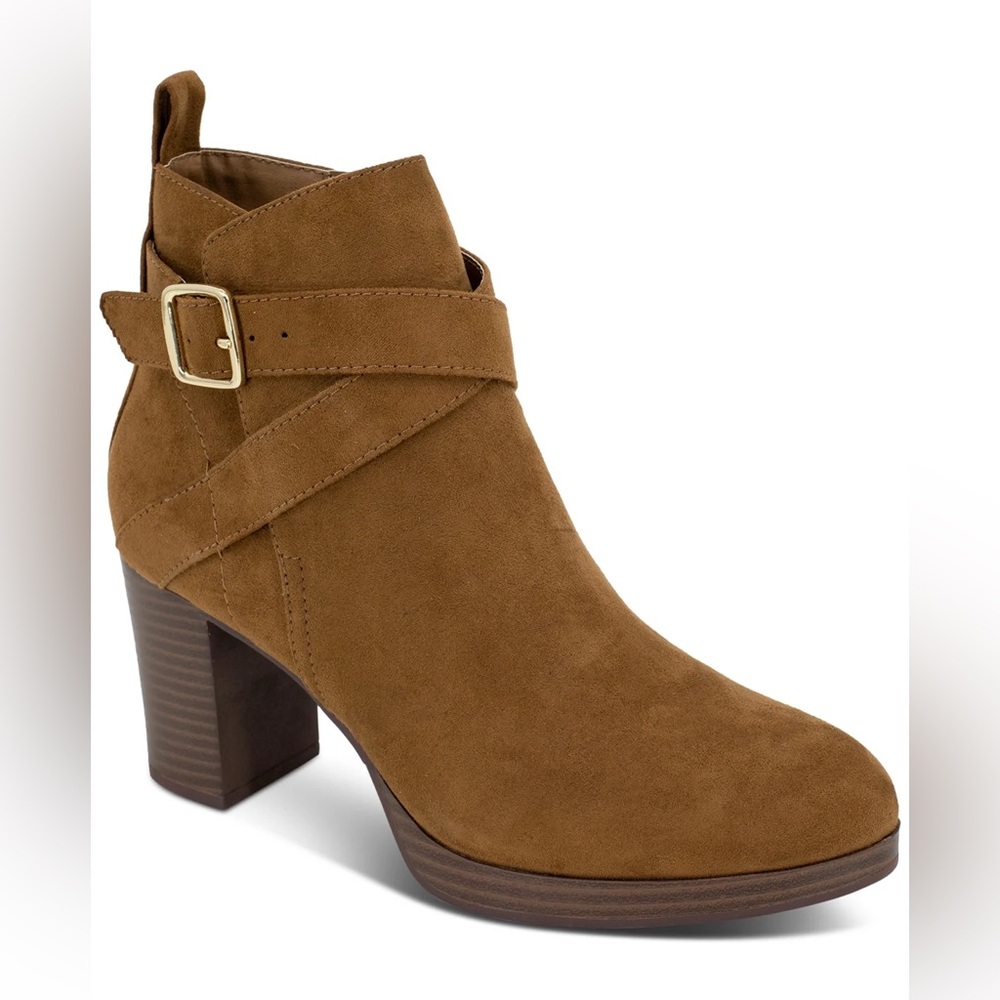 Style & Co. Brown Ankle Boots with Stacked Heel